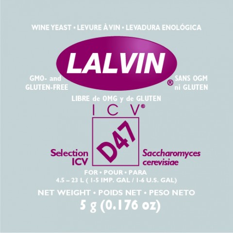 Дрожжи винные Lalvin ICV-D47, 5 гр