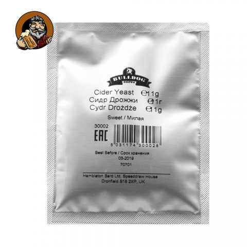 Дрожжи для сидра BullDog Cider Sweet, 11 г Дрожжи для сидра BullDog Cider Sweet, 11 г