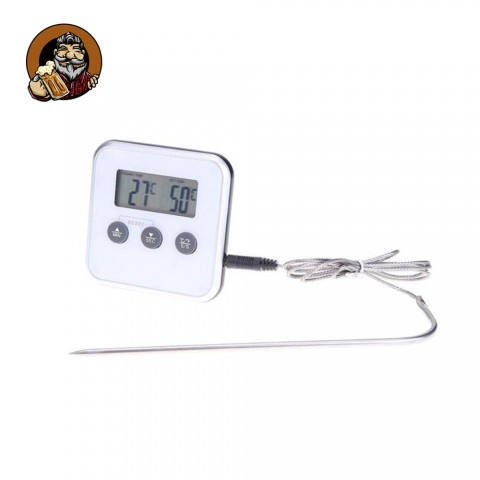 Термометр электронный с щупом, таймером и сигнализацией