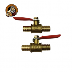 Переходник латунный с краном штуцер вход 10 мм, выход 10