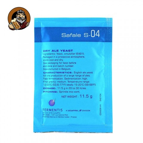 Дрожжи пивные Fermentis Safale S-04, 11,5 гр Дрожжи пивные Fermentis Safale S-04, 11,5 гр