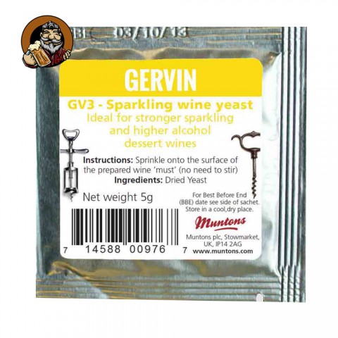 Дрожжи винные Gervin GV3 (Sparkling Wine)