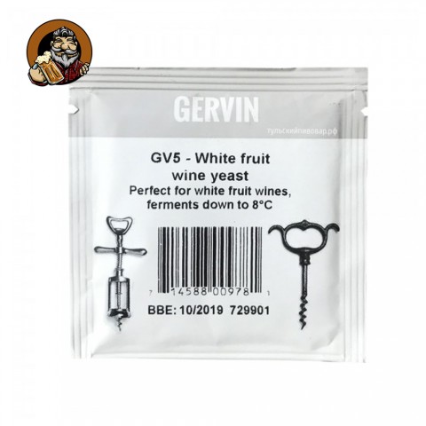 Дрожжи винные Gervin GV5 (White Fruit Wine Yeast)
