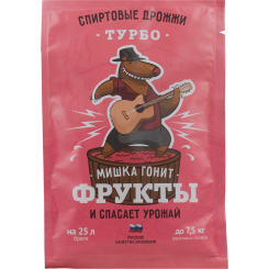 Дрожжи спиртовые Мишка гонит Фрукты, 130 г